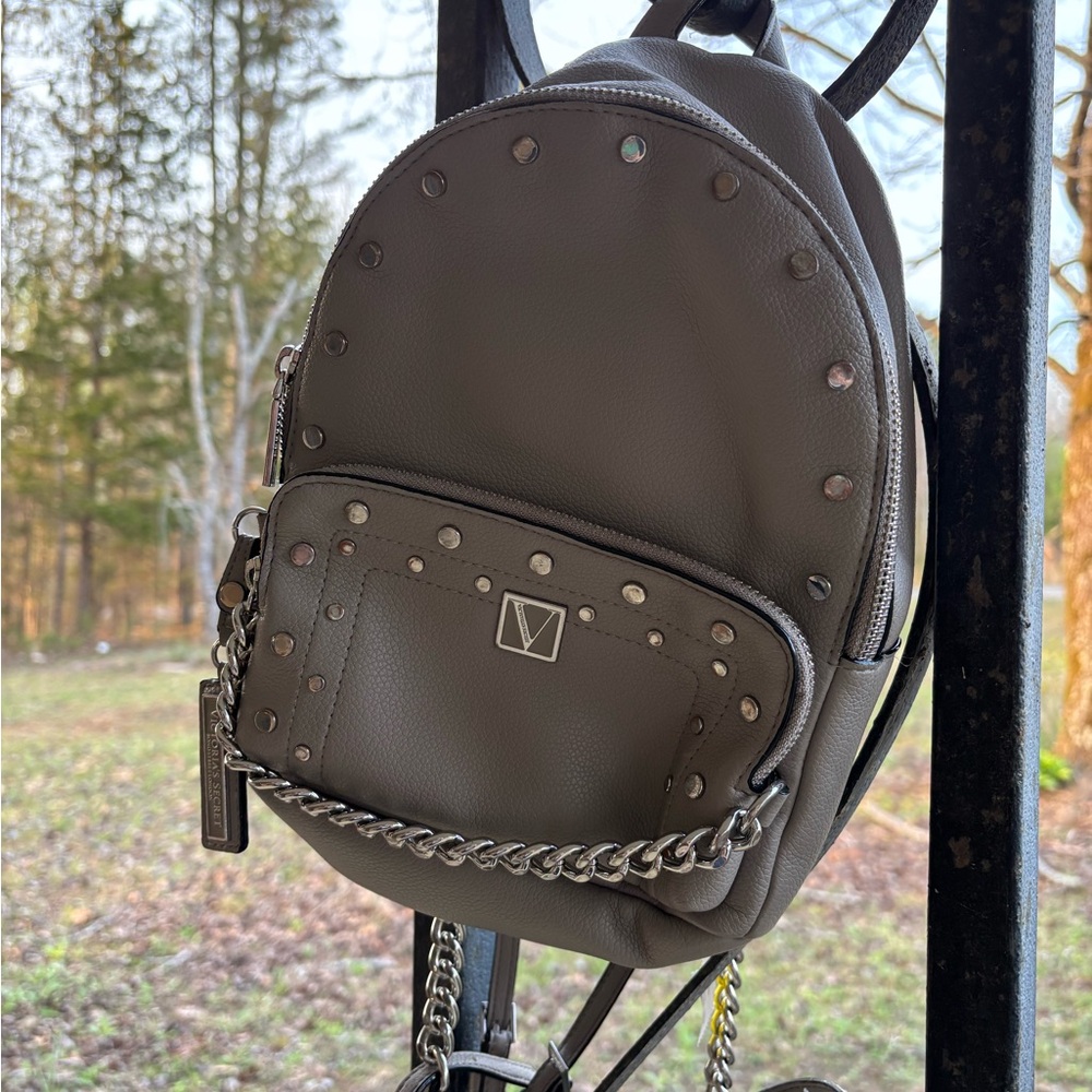 Gray Studded Mini Backpack - Picture 5 of 5